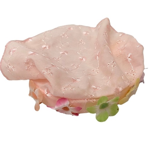 Girl’s Headband Scarf Pink Eyelet Floral Embellishment - Picture 3 of 7